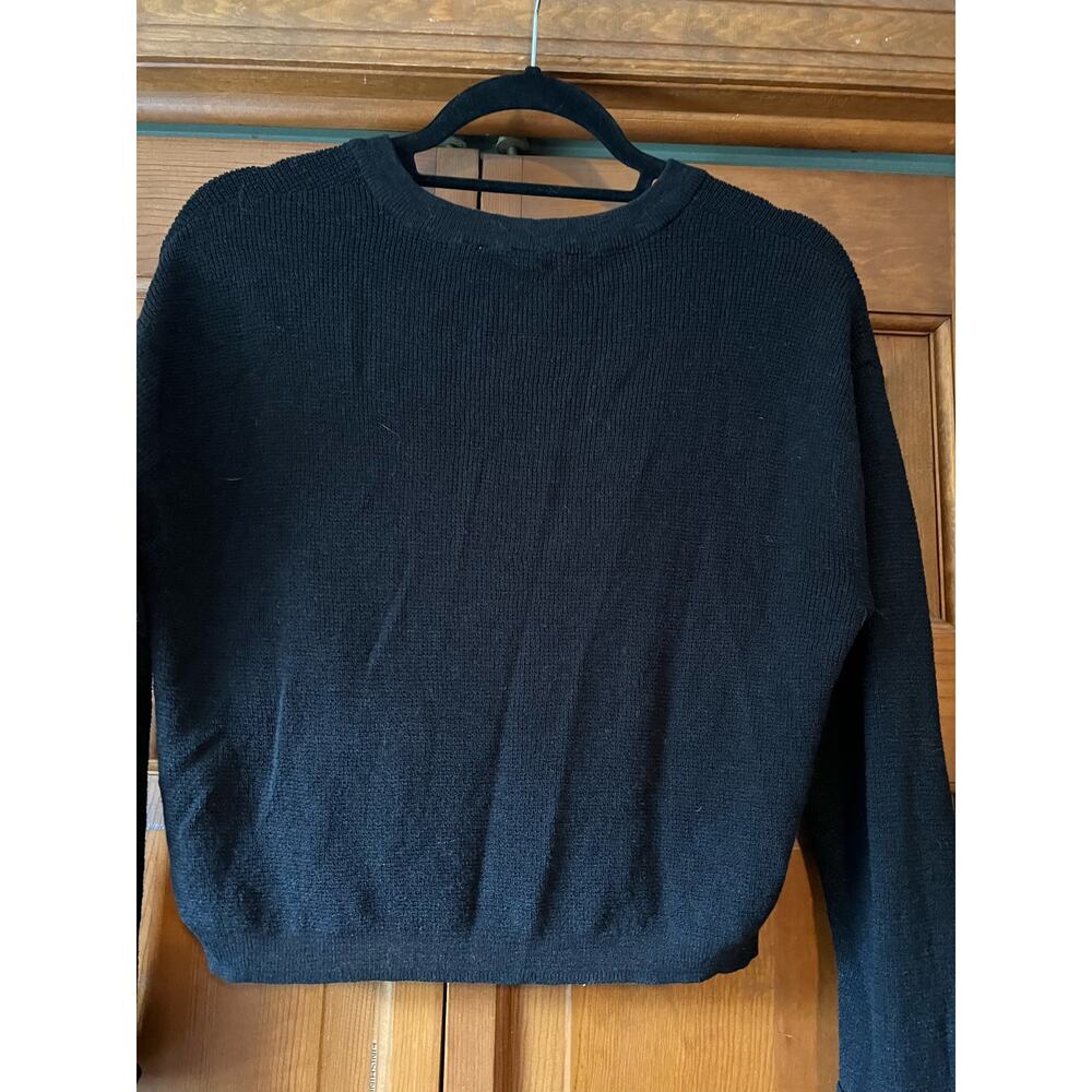 Callahan Knitwear Women's Button Up Linen Blend Sweater Long Sleeve Black Size S - Picture 9 of 9